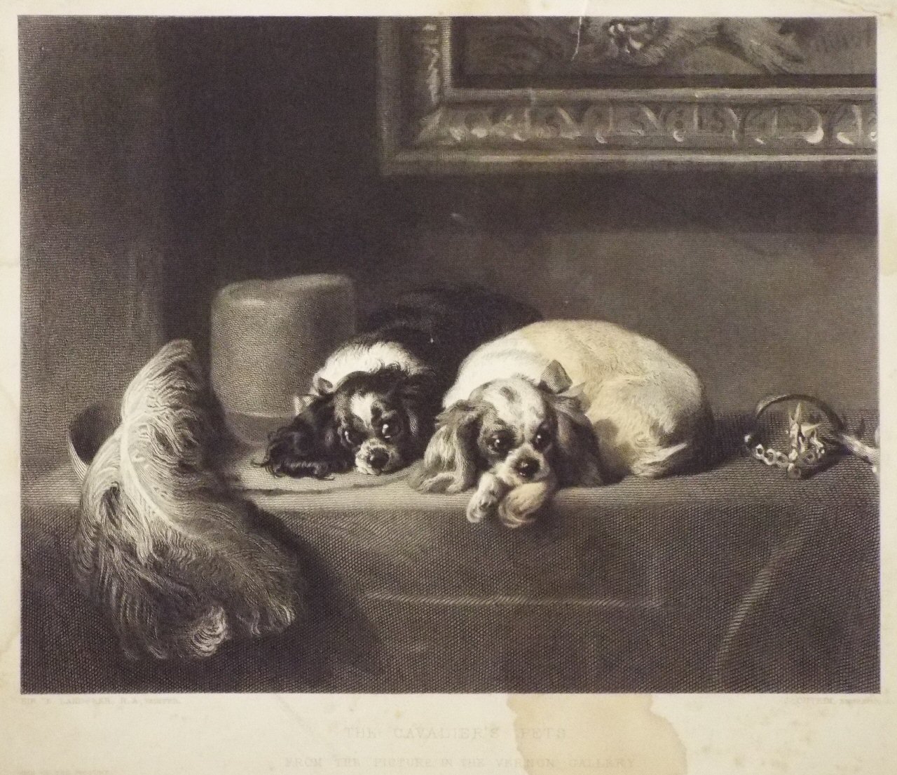 Print - The Cavalier's Pets. From the Picture in the Vernon Gallery. - Outrim